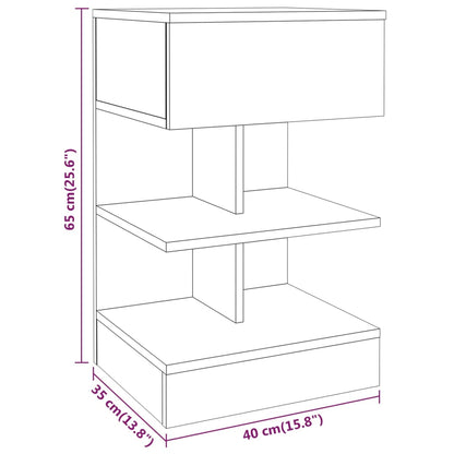 vidaXL Bedside Cabinet Grey Sonoma 40x35x65 cm Engineered Wood
