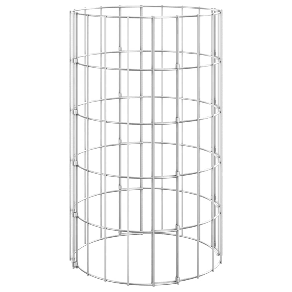 152019 vidaXL Circular Gabion Raised Beds 3 pcs Galvanised Steel Ø30x50 cm
