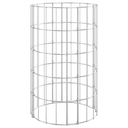 152019 vidaXL Circular Gabion Raised Beds 3 pcs Galvanised Steel Ø30x50 cm