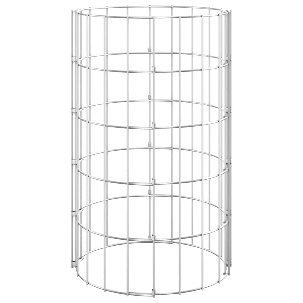 152019 vidaXL Circular Gabion Raised Beds 3 pcs Galvanised Steel Ø30x50 cm