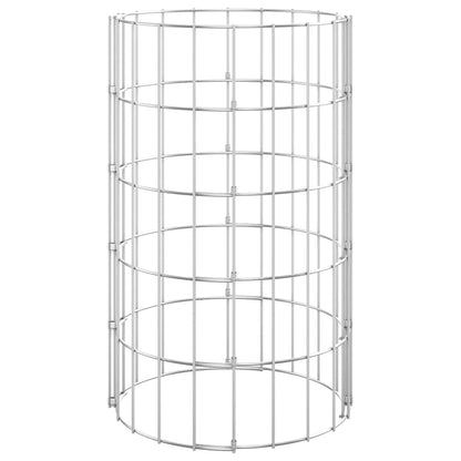 152019 vidaXL Circular Gabion Raised Beds 3 pcs Galvanised Steel Ø30x50 cm