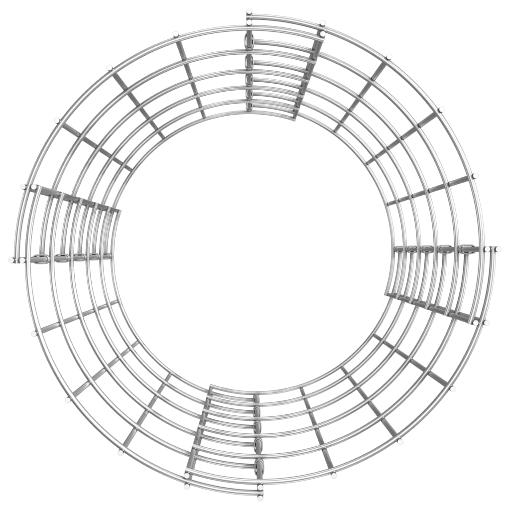 vidaXL Circular Gabion Raised Beds 3 pcs Galvanised Steel Ø30x50 cm