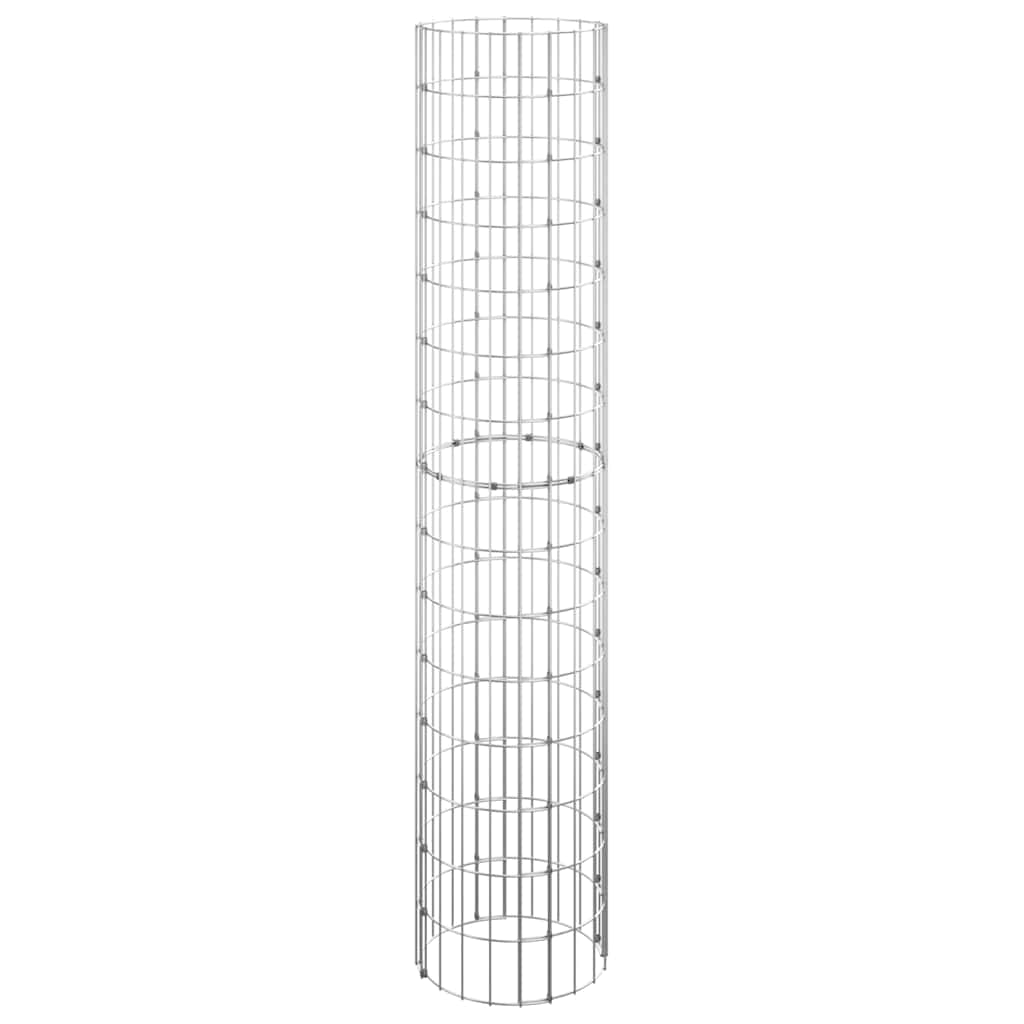 152021 vidaXL Circular Gabion Raised Beds 3 pcs Galvanised Steel Ø30x150 cm