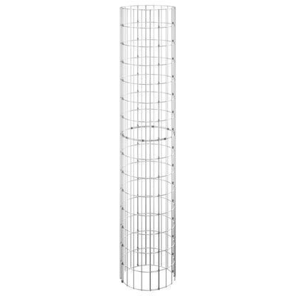 152021 vidaXL Circular Gabion Raised Beds 3 pcs Galvanised Steel Ø30x150 cm