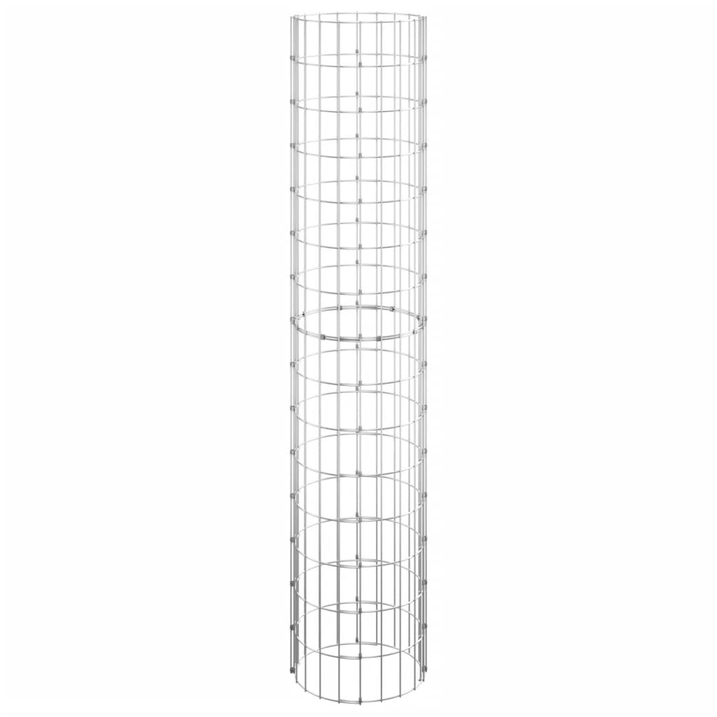 vidaXL Circular Gabion Raised Beds 3 pcs Galvanised Steel Ø30x150 cm