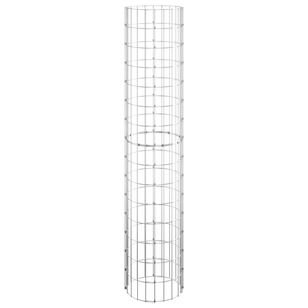152021 vidaXL Circular Gabion Raised Beds 3 pcs Galvanised Steel Ø30x150 cm