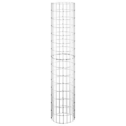 152021 vidaXL Circular Gabion Raised Beds 3 pcs Galvanised Steel Ø30x150 cm