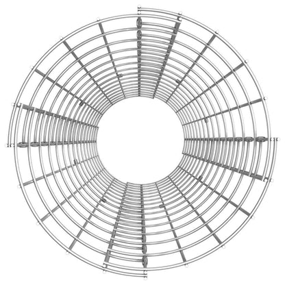 152021 vidaXL Circular Gabion Raised Beds 3 pcs Galvanised Steel Ø30x150 cm
