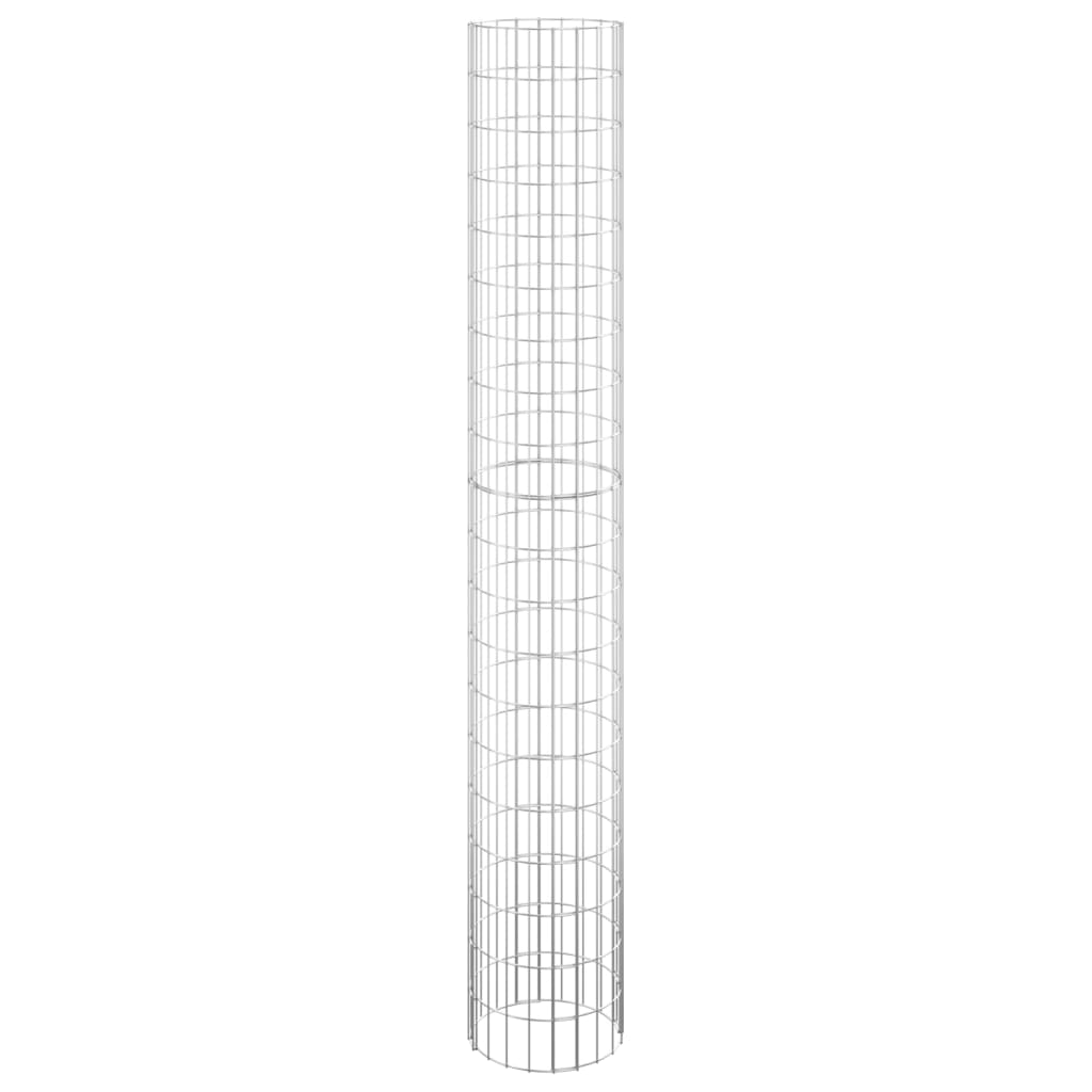 vidaXL Circular Gabion Raised Beds 3 pcs Galvanised Steel Ø30x200 cm