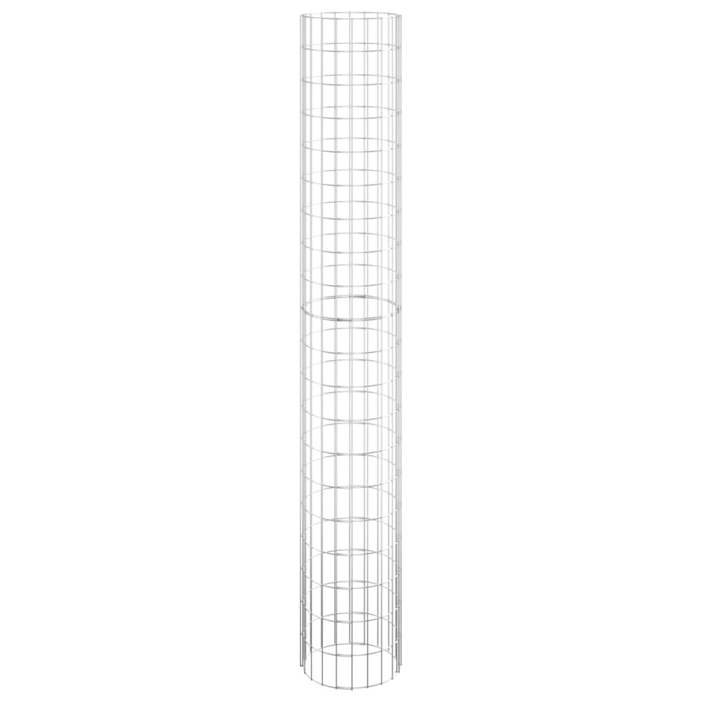 vidaXL Circular Gabion Raised Beds 3 pcs Galvanised Steel Ø30x200 cm
