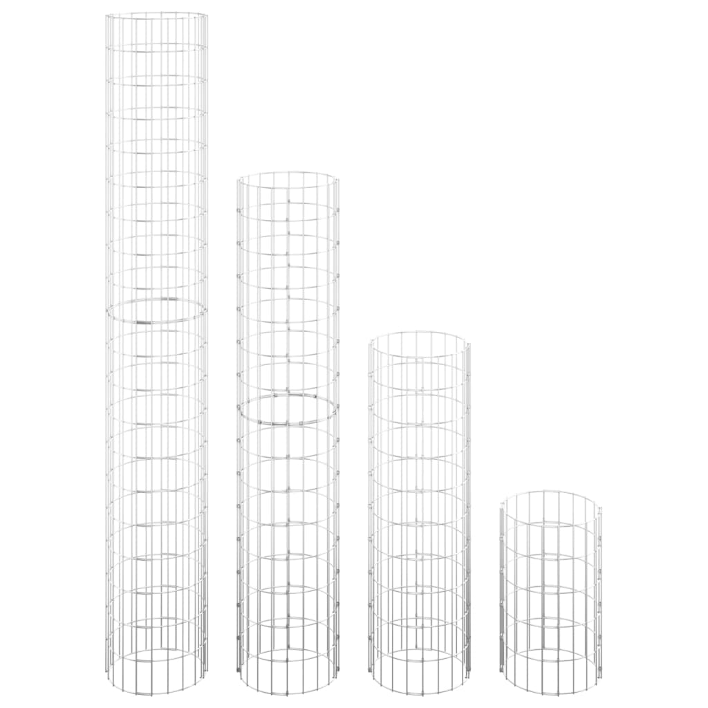 vidaXL Circular Gabion Raised Beds 4 pcs Ø30x50/100/150/200 cm