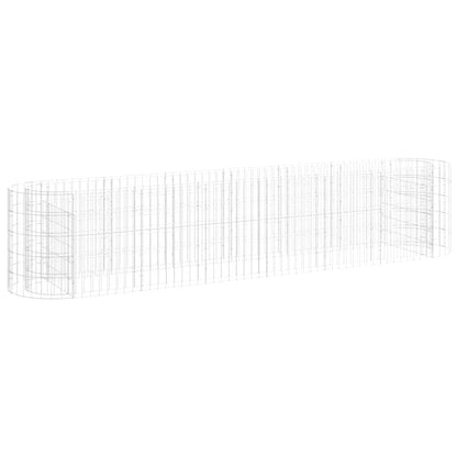 152026 vidaXL Gabion Raised Bed Galvanised Iron 260x50x50 cm