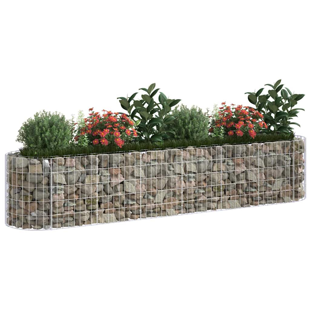 152026 vidaXL Gabion Raised Bed Galvanised Iron 260x50x50 cm