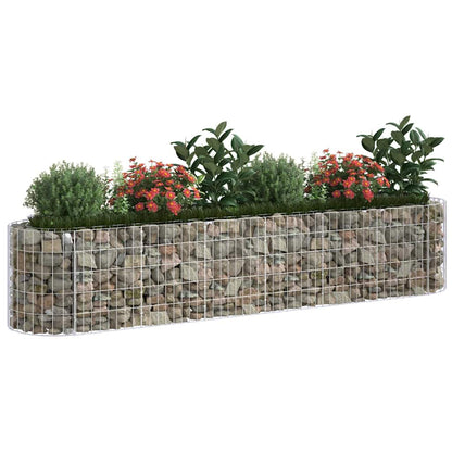 152026 vidaXL Gabion Raised Bed Galvanised Iron 260x50x50 cm