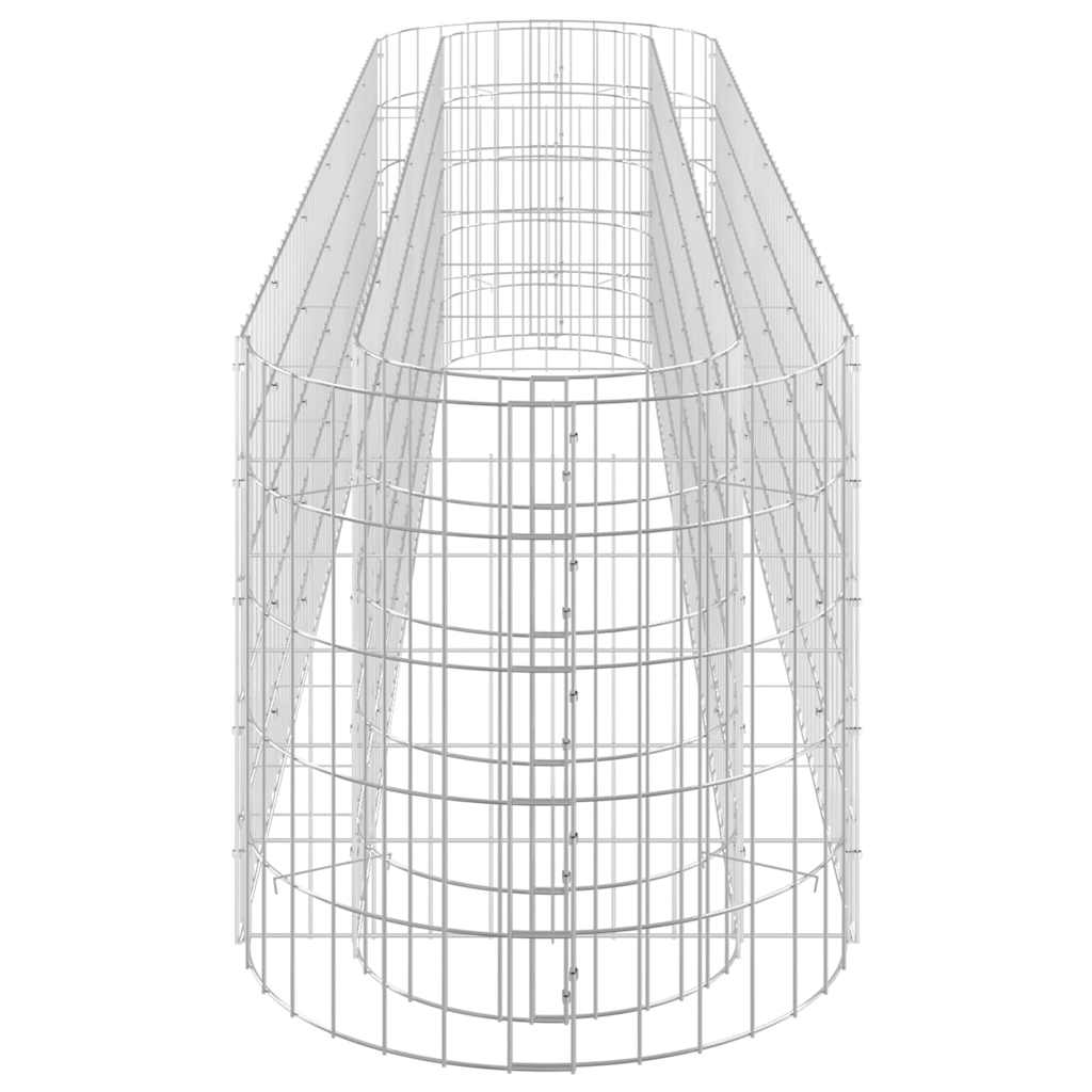 152026 vidaXL Gabion Raised Bed Galvanised Iron 260x50x50 cm