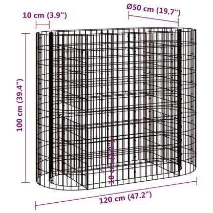 vidaXL Gabion Raised Bed Galvanised Iron 120x50x100 cm