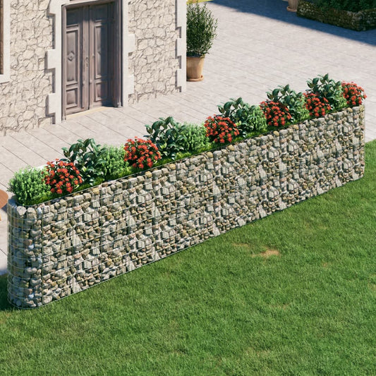 152038 vidaXL Gabion Raised Bed Galvanised Iron 540x50x100 cm
