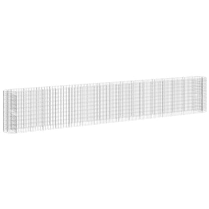 vidaXL Gabion Raised Bed Galvanised Iron 610x50x100 cm