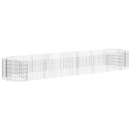 152042 vidaXL Gabion Raised Bed Galvanised Iron 400x100x50 cm