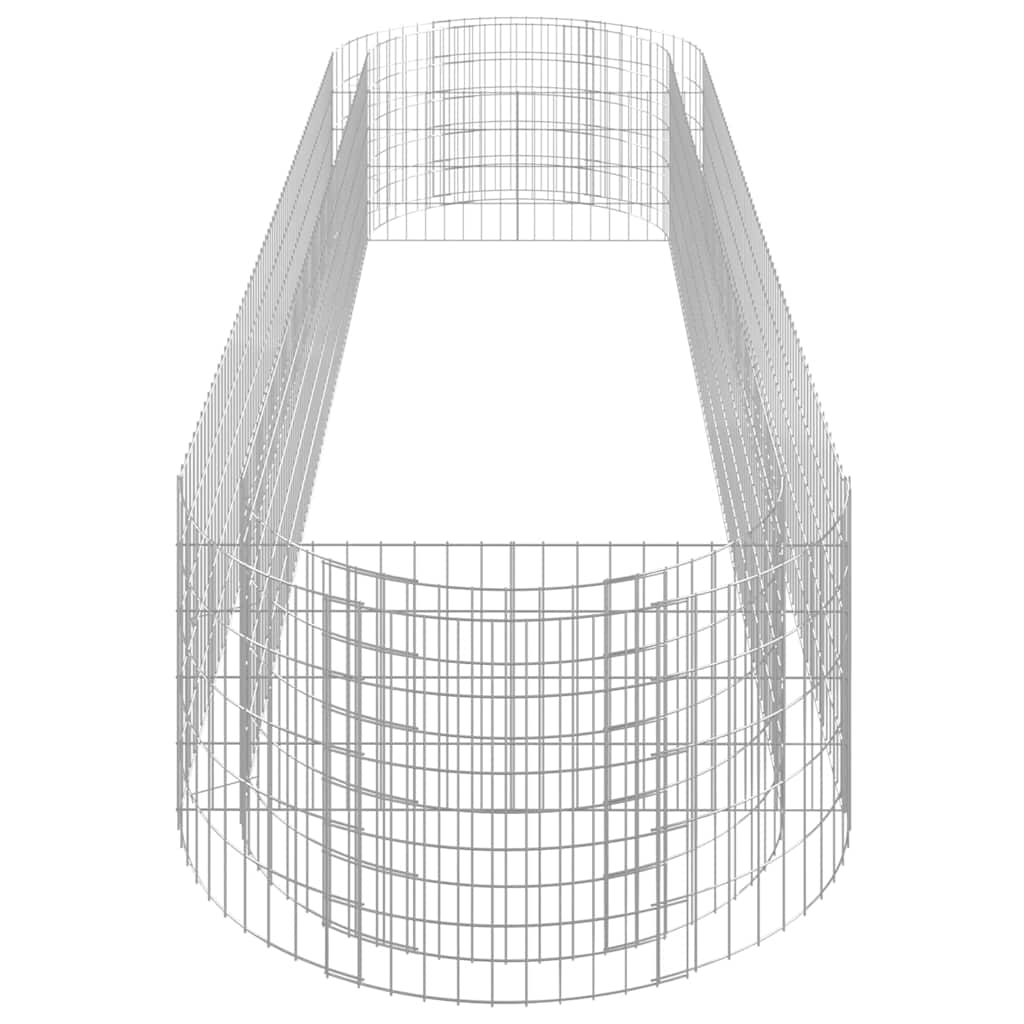 152042 vidaXL Gabion Raised Bed Galvanised Iron 400x100x50 cm