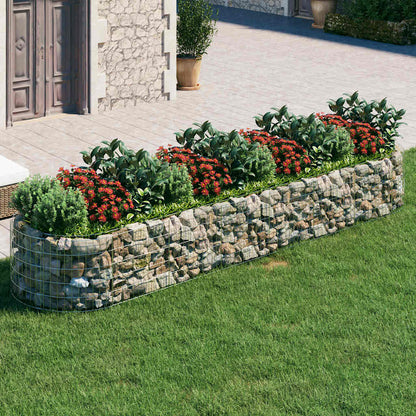 152042 vidaXL Gabion Raised Bed Galvanised Iron 400x100x50 cm