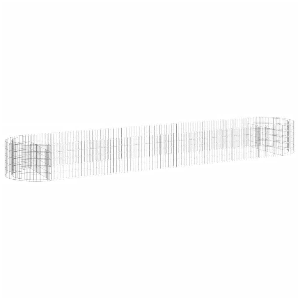 vidaXL Gabion Raised Bed Galvanised Iron 500x100x50 cm