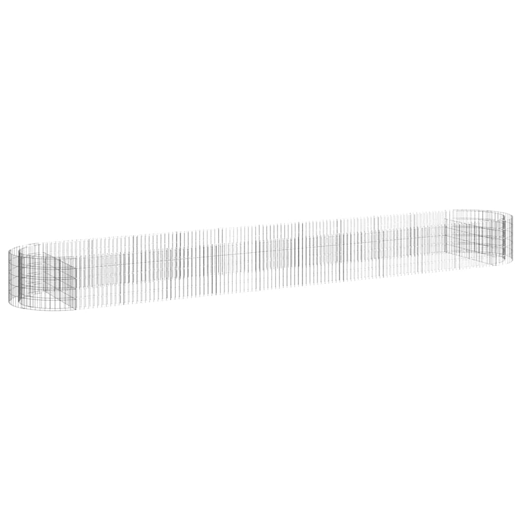 152044 vidaXL Gabion Raised Bed Galvanised Iron 600x100x50 cm