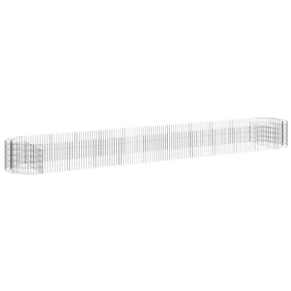 152044 vidaXL Gabion Raised Bed Galvanised Iron 600x100x50 cm