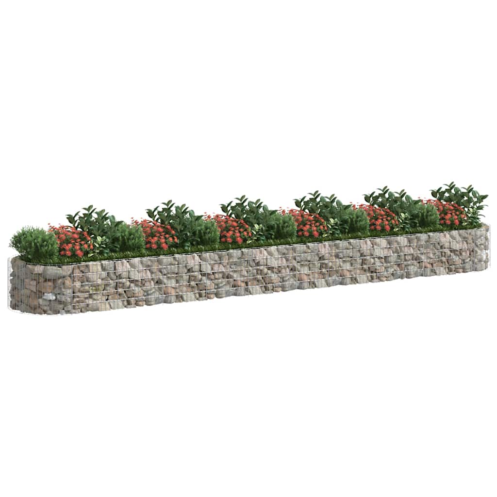 152044 vidaXL Gabion Raised Bed Galvanised Iron 600x100x50 cm