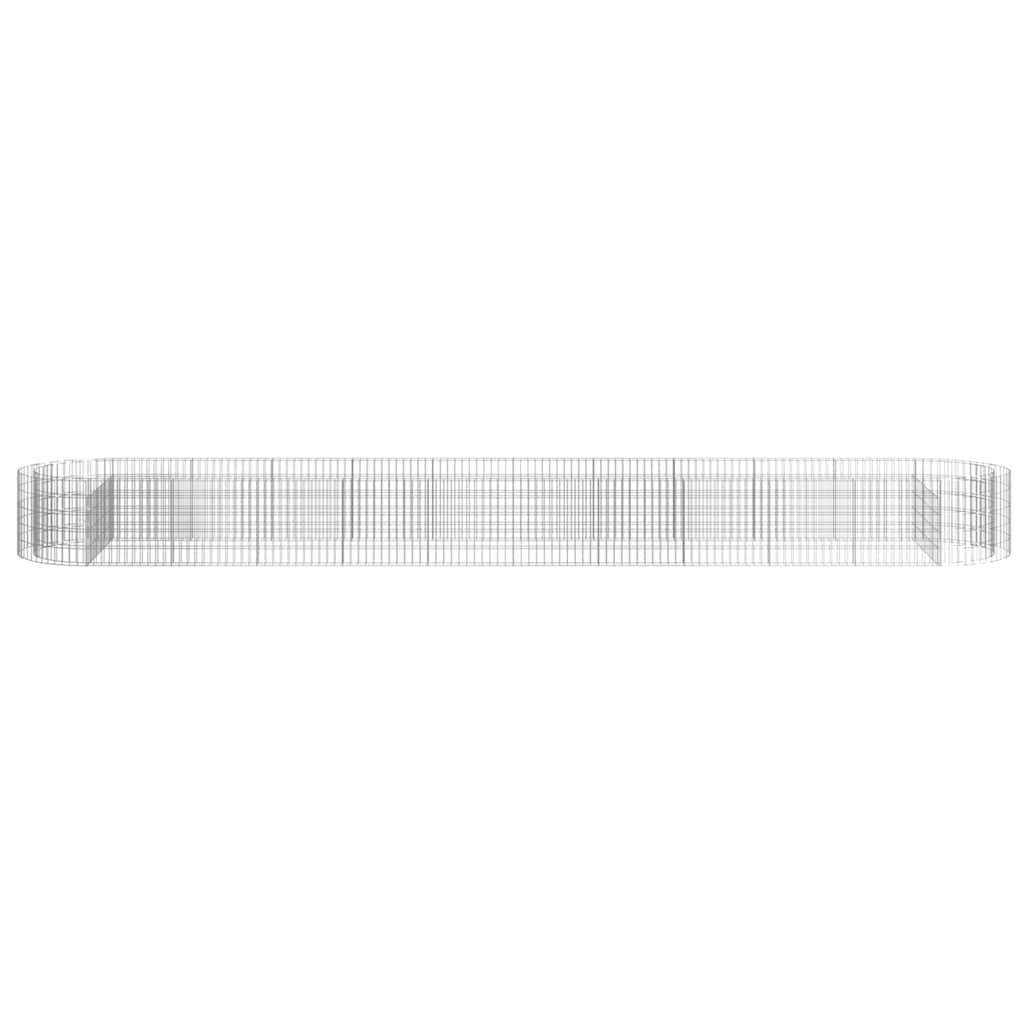 152044 vidaXL Gabion Raised Bed Galvanised Iron 600x100x50 cm