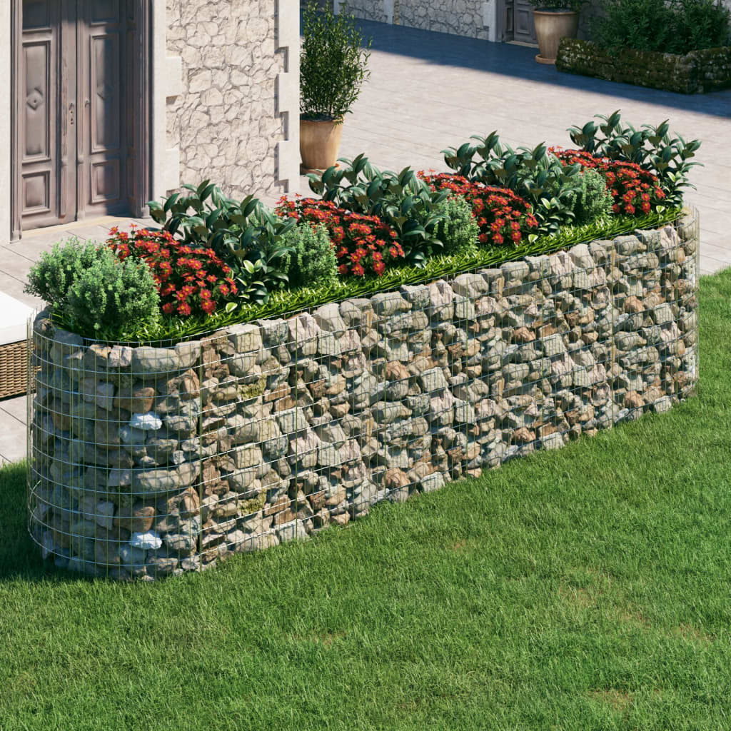 vidaXL Gabion Raised Bed Galvanised Iron 400x100x100 cm