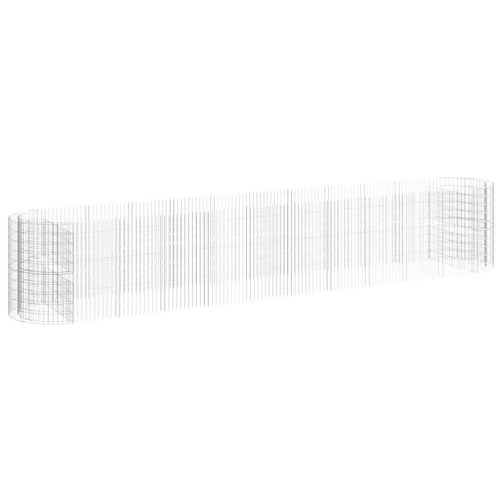 152049 vidaXL Gabion Raised Bed Galvanised Iron 600x100x100 cm