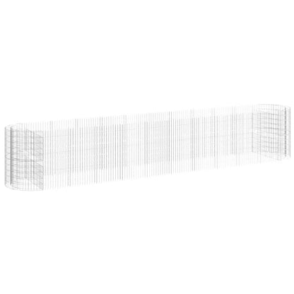 152049 vidaXL Gabion Raised Bed Galvanised Iron 600x100x100 cm