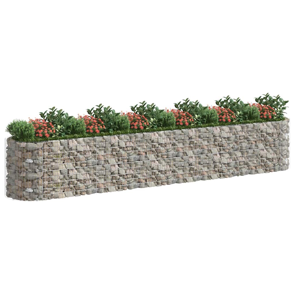 152049 vidaXL Gabion Raised Bed Galvanised Iron 600x100x100 cm