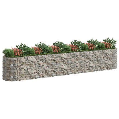 152049 vidaXL Gabion Raised Bed Galvanised Iron 600x100x100 cm