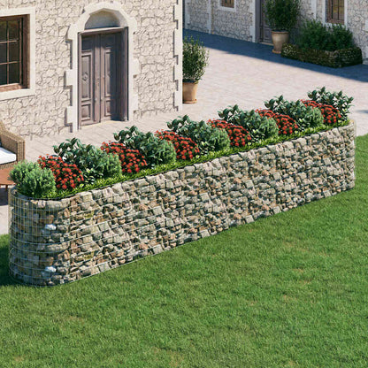 152049 vidaXL Gabion Raised Bed Galvanised Iron 600x100x100 cm
