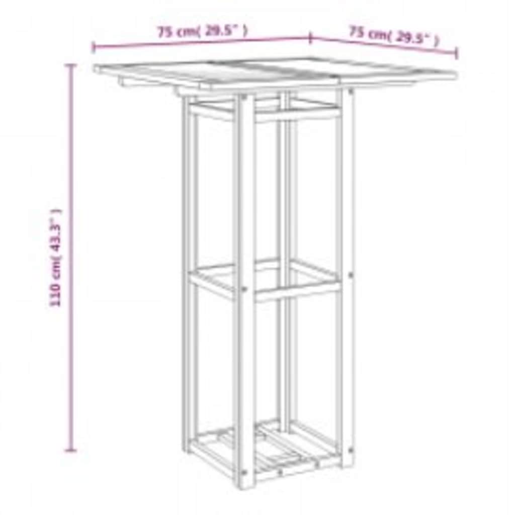 vidaXL Bistro Table 75x75x110 cm Solid Wood Acacia
