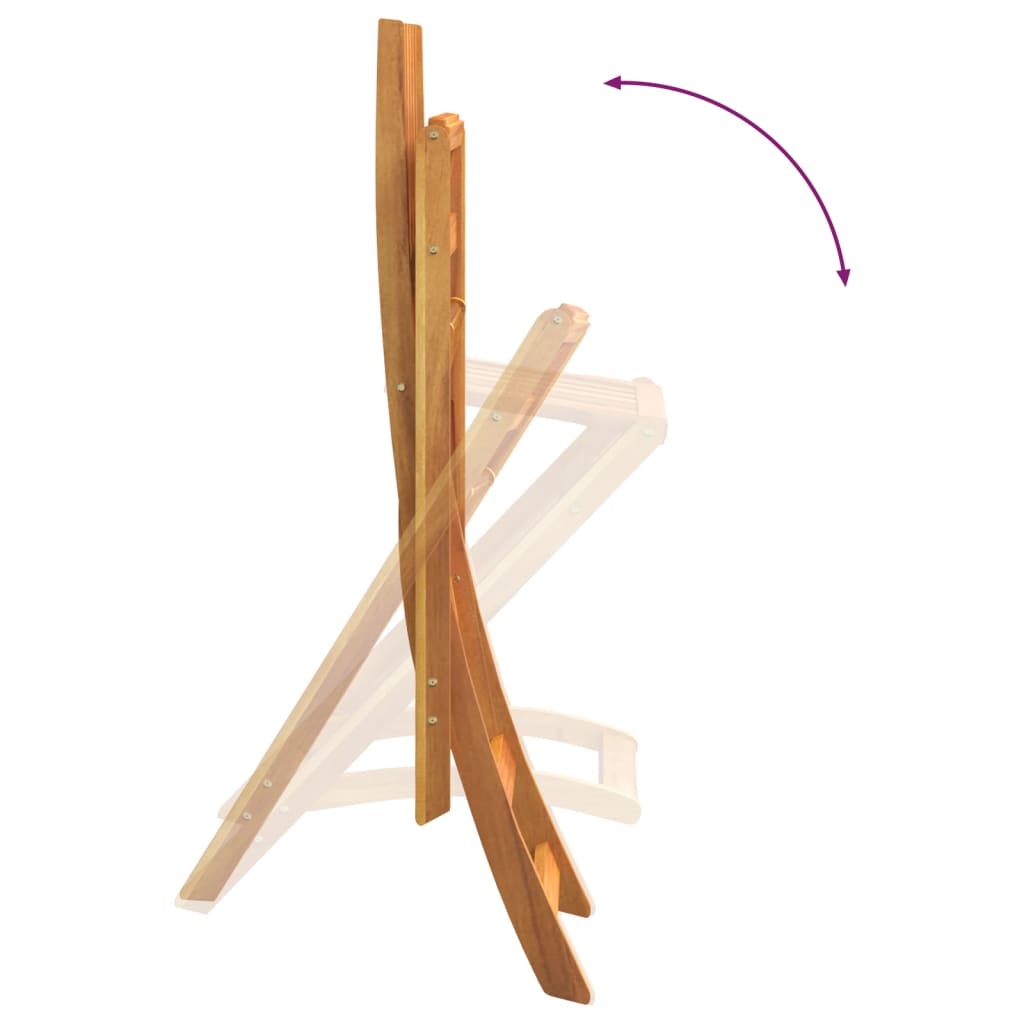 vidaXL Bar Stool | Set of 2 | Natural wood colour | Solid Acacia wood | Medium