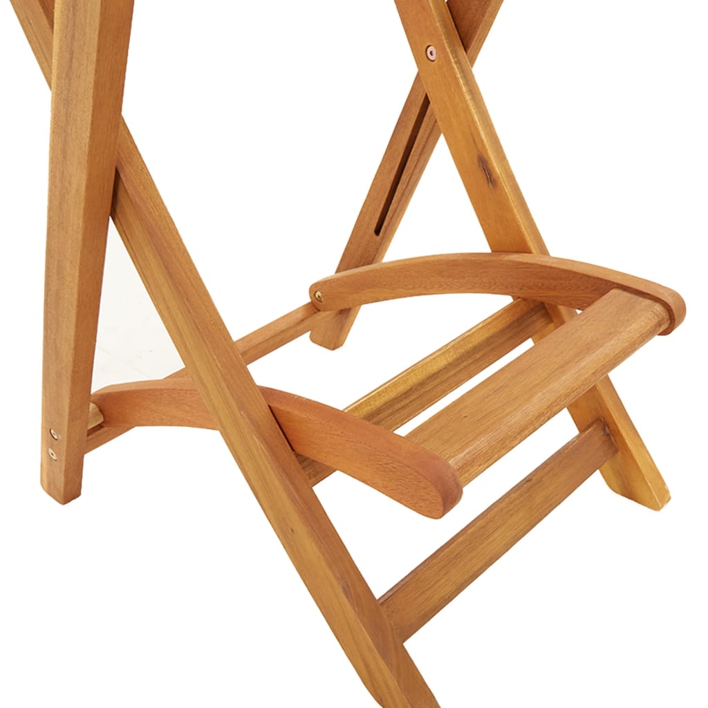 vidaXL Bar Stool | Set of 2 | Natural wood colour | Solid Acacia wood | Medium