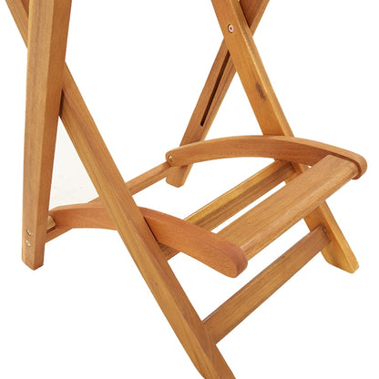 vidaXL Bar Stool | Set of 2 | Natural wood colour | Solid Acacia wood | Medium