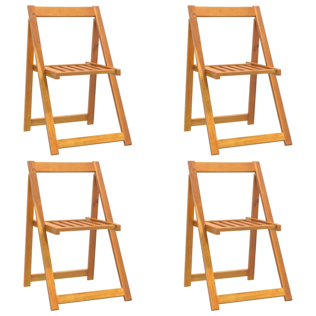 vidaXL Garden Chair | Set of 4 | Natural Wood | Solid Acacia Wood | Standard