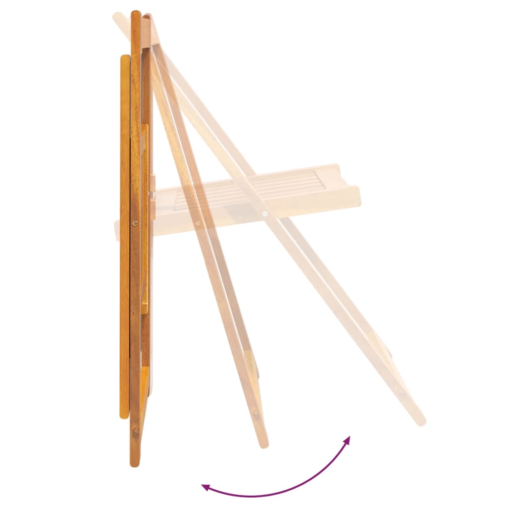 vidaXL Garden Chair | Set of 4 | Natural Wood | Solid Acacia Wood | Standard