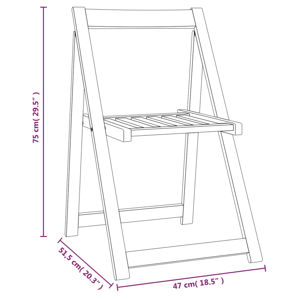 vidaXL Garden Chair | Set of 4 | Natural Wood | Solid Acacia Wood | Standard