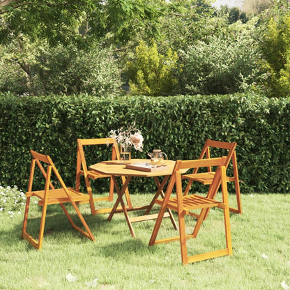 vidaXL Garden Chair | Set of 4 | Natural Wood | Solid Acacia Wood | Standard
