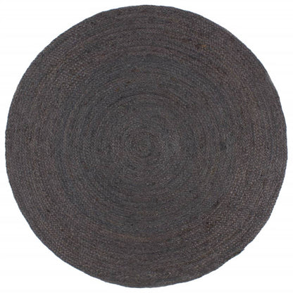 vidaXL Handmade Rug Jute Round 210 cm Dark Grey