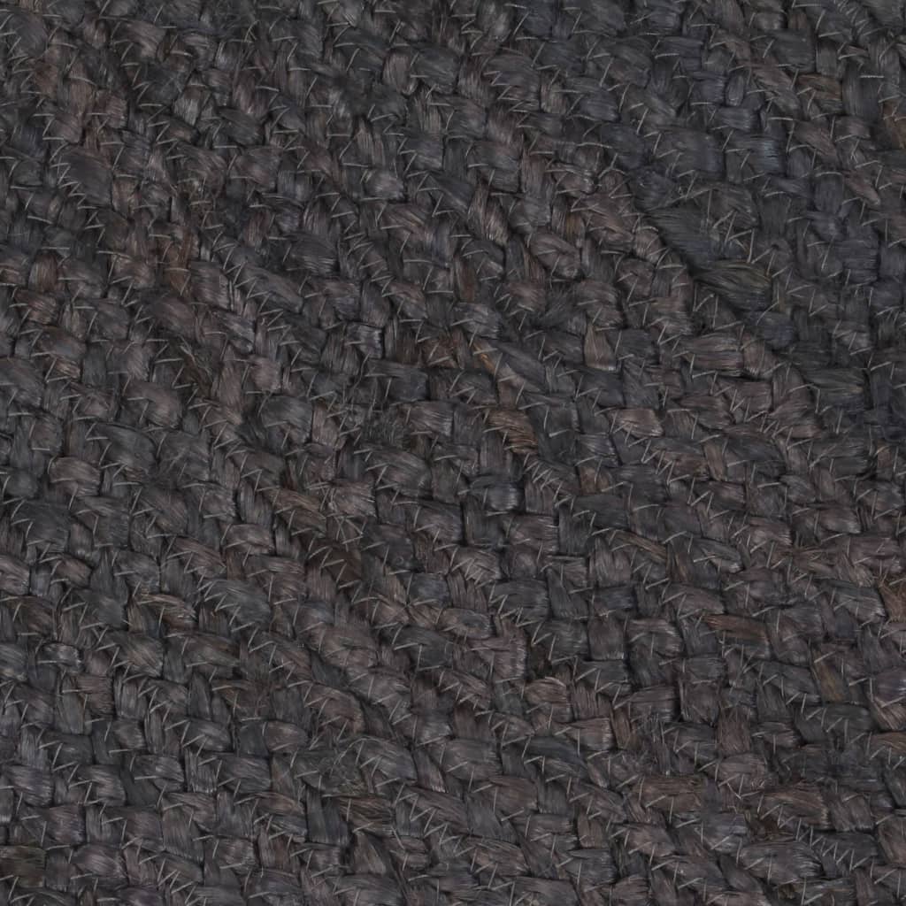 vidaXL Handmade Rug Jute Round 210 cm Dark Grey