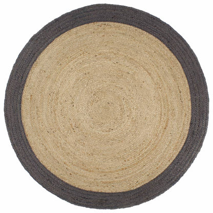 vidaXL Handmade Rug Jute with Dark Grey Border 240 cm