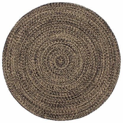 vidaXL Handmade Rug Jute Black and Brown 180 cm