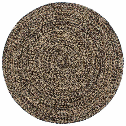 vidaXL Handmade Rug Jute Black and Brown 210 cm