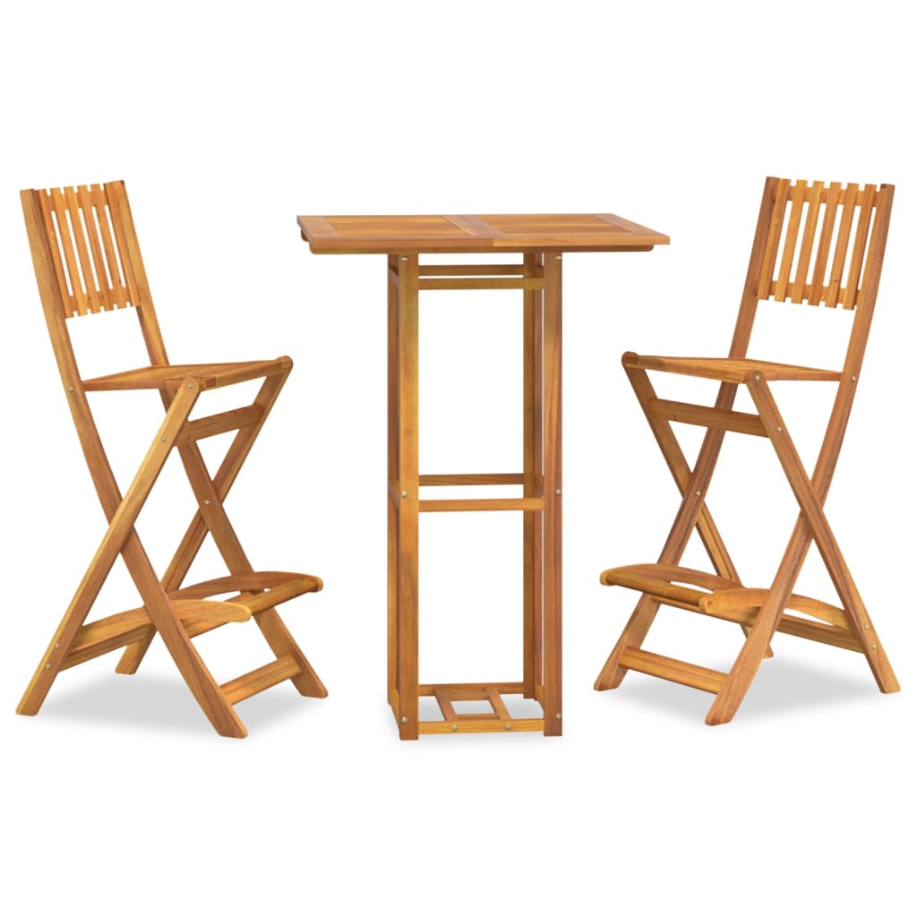 vidaXL Outdoor Bar Set | Natural Wood | Solid acacia wood with an oil finish